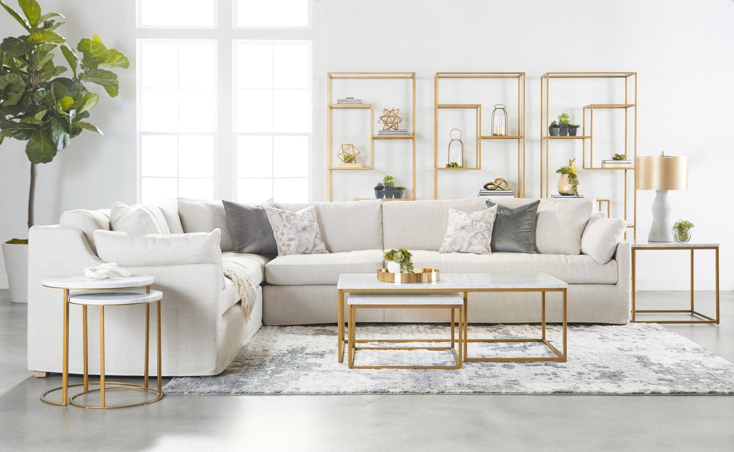 Poltrona angolare sfoderabile Maud Modular con bracciolo inclinato