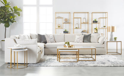 Poltrona angolare sfoderabile Maud Modular con bracciolo inclinato