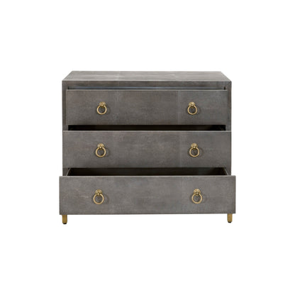 Comodino a 3 cassetti GlenEllyn Shagreen