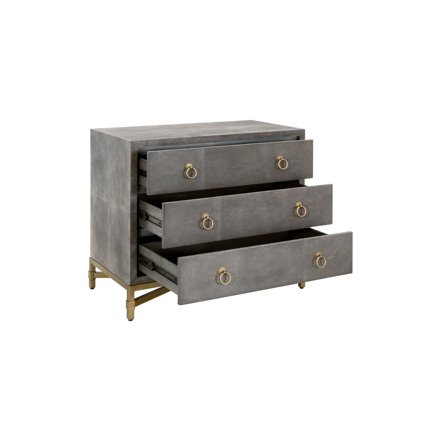 Comodino a 3 cassetti GlenEllyn Shagreen