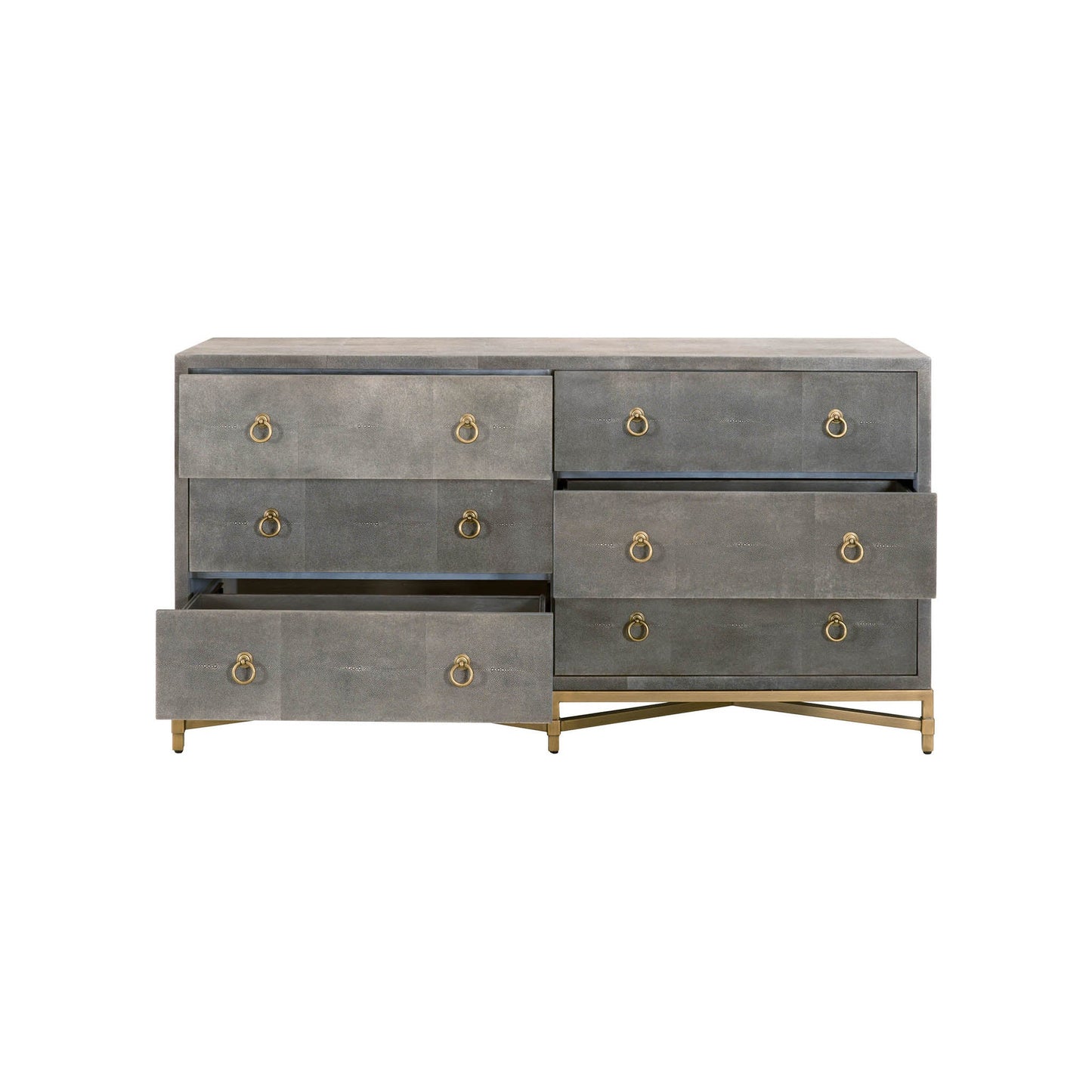 Cassettiera doppia a 6 cassetti GlenEllyn Shagreen