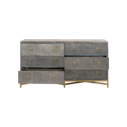 Cassettiera doppia a 6 cassetti GlenEllyn Shagreen